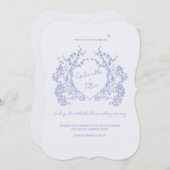 Blue Chinoiserie Wedding Invitation Kaart (Voorkant / Achterkant)