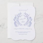 Blue Chinoiserie Wedding Invitation Kaart (Voorkant)