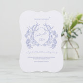Blue Chinoiserie Wedding Invitation Kaart (Staand voorkant)