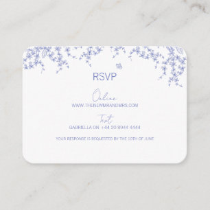 Blue Chinoiserie Wedding RSVP Kaart
