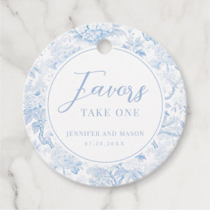 Blue Chinoiserie Wedding Take One Round Favoriet T Bedankjes Labels