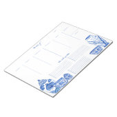 Blue Chinoiserie Weekly Planner Notepad Notitieblok (Schuin)