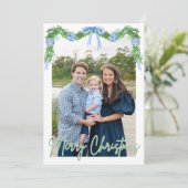 Blue Chinoserie Ornament Green Banner Kaart (Staand voorkant)