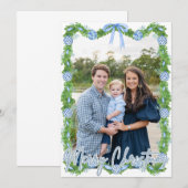 Blue Chinoserie Ornament Lichtblauw Lijst Kaart (Voorkant / Achterkant)