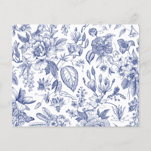 Blue Chinoserie Recept Kaart (Achterkant)