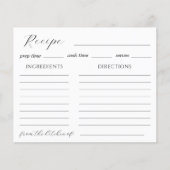 Blue Chinoserie Recept Kaart (Voorkant)