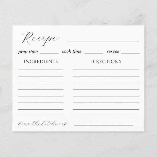 Blue Chinoserie Recept Kaart (Voorkant)