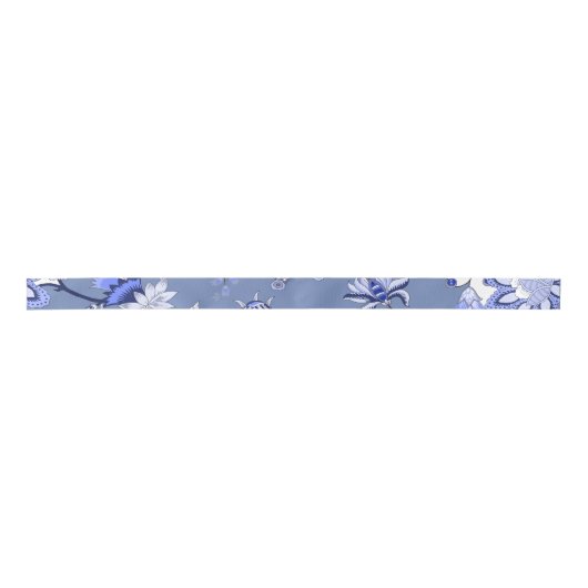Blue Chintz Satin Ribbon Satijnen Lint (Voorkant)