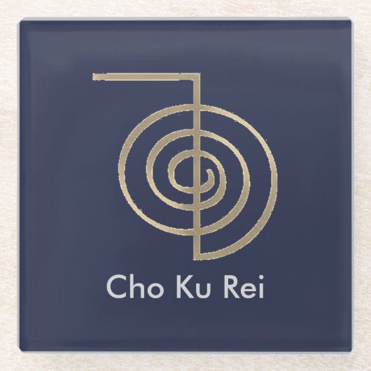 Blue Cho Ku Rei Reiki Symbol Onderzetters (Voorkant)