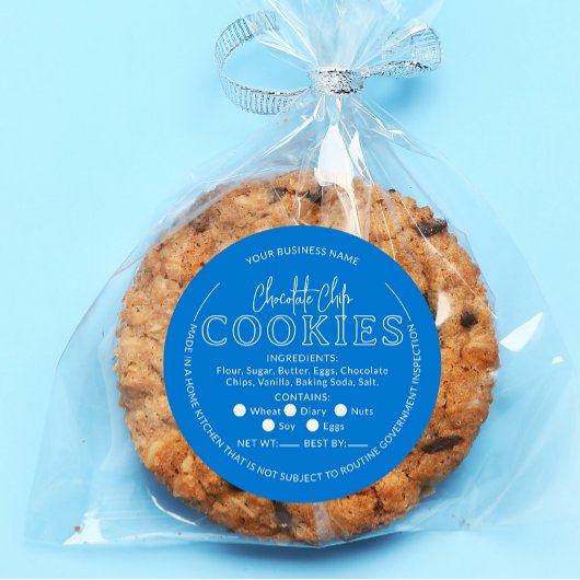 Blue Chocolate Chip Cookies Cottage Sticker