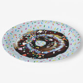 Blue Chocolate Donut met Sprinkles Paper Bord (Gekanteld)