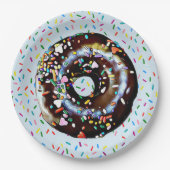 Blue Chocolate Donut met Sprinkles Paper Bord (Voorkant)