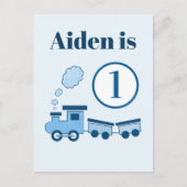 Blue Choo Choo Train Briefkaart (Voorkant)