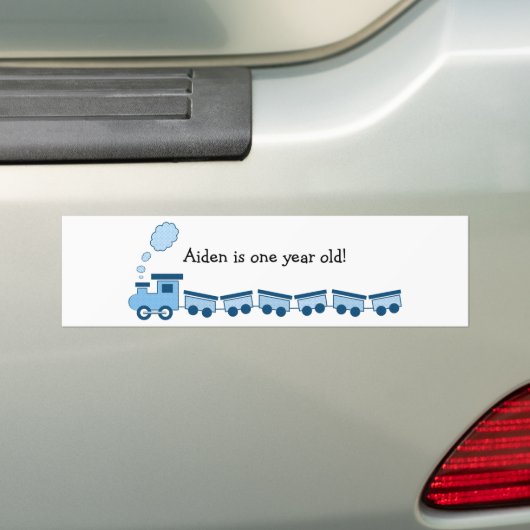 Blue Choo Choo Train Bumpersticker (Op auto)