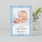 Blue Chosen Loved Introduction Folie Uitnodiging (Staand Voorkant)