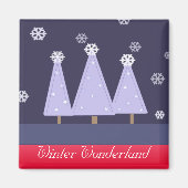 Blue Chrismas Trees Magneet (Voorkant)