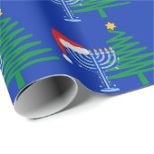 Blue Chrismukkah Wrapping Paper Roll Cadeaupapier (Rol Hoek)