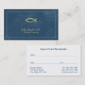 Blue Christelijk Counselor Ichthus Afspraak Afsprakenkaartje (Voorkant / Achterkant)