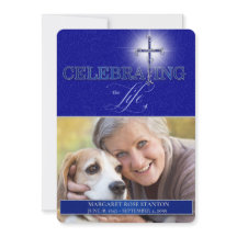 Blue Christelijk Cross Celebration of Life Photo