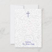 Blue Christelijk Cross Memorial Bedankkaart (Achterkant)