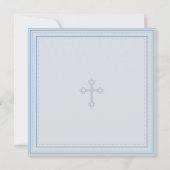 Blue Christening Baptism Simple Script Modern Aankondiging (Achterkant)
