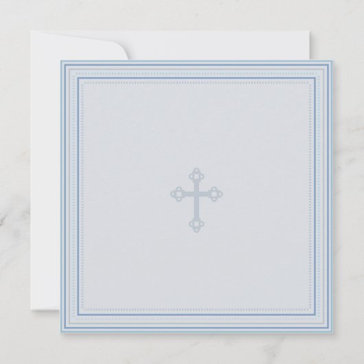 Blue Christening Baptism Simple Script Modern Aankondiging (Achterkant)