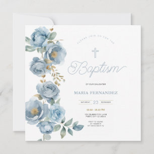 Blue Christening Nodig Sjabloon uit Kaart