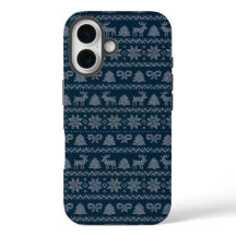 Blue Christmas Apple iPhone 16 hoesje