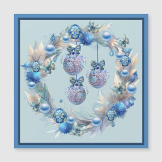 Blue Christmas Ball Krans Magnetische Kaart