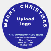 Blue Christmas Business Ronde Vorm Sticker (Voorkant)