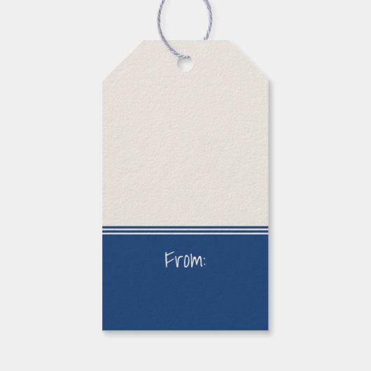 Blue Christmas Candy Cane Cadeaulabel (Achterkant)