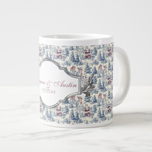 Blue Christmas Chinoiserie Passen getrouwd Grote Koffiekop (Voorkant rechts)