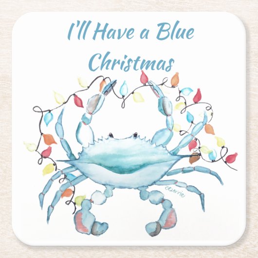 Blue Christmas Coasters Kartonnen Onderzetters (Voorkant)