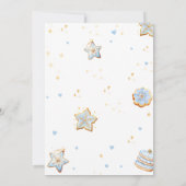 Blue Christmas Cookie Baby shower Kaart (Achterkant)