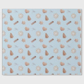 Blue Christmas Cookie Swap Exchange Cadeaupapier (Vlak)