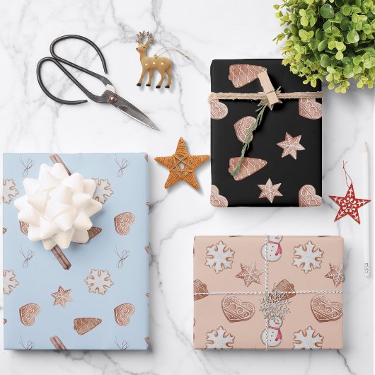 Blue Christmas Cookie Swap Exchange Inpakpapier Vel