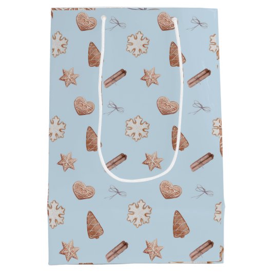 Blue Christmas Cookie Swap Exchange Medium Cadeauzakje (Achterkant)
