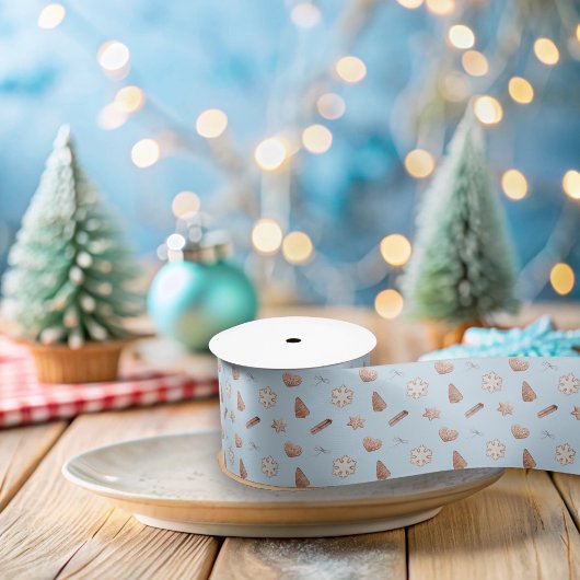 Blue Christmas Cookie Swap Exchange Satijnen Lint