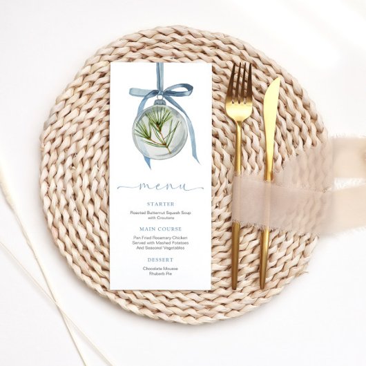 Blue Christmas Dinner Menu