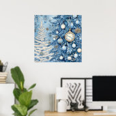 Blue Christmas Ephemera Poster (Thuiskantoor)