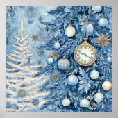 Blue Christmas Ephemera Poster (Voorkant)