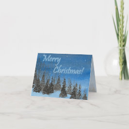 Blue Christmas Folding Holiday Kaart