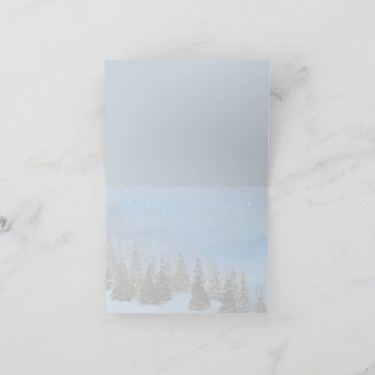 Blue Christmas Folding Holiday Kaart (Binnen)