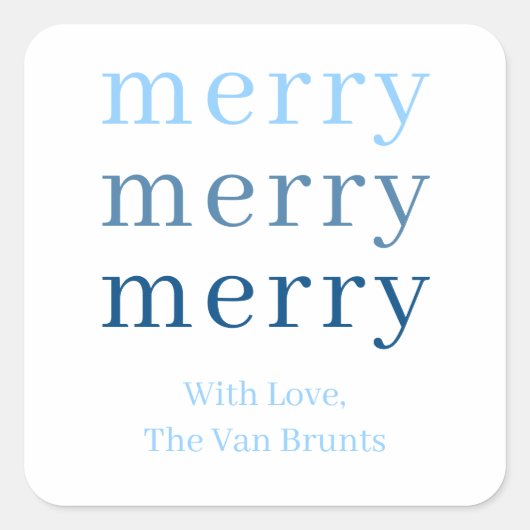 Blue Christmas Gift Label Stickers (Voorkant)