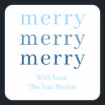 Blue Christmas Gift Label Stickers<br><div class="desc">Voeg een persoonlijke touch toe aan cadeau geven dit vakantieseizoen met deze gepersonaliseerde cadeau labels.</div>