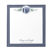 Blue Christmas Gift Personalized Notitieblok (Voorkant)
