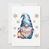 Blue Christmas Gnome Boy Birthday Party Kaart (Achterkant)