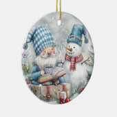 Blue Christmas Gnome  Keramisch Ornament (Rechts)