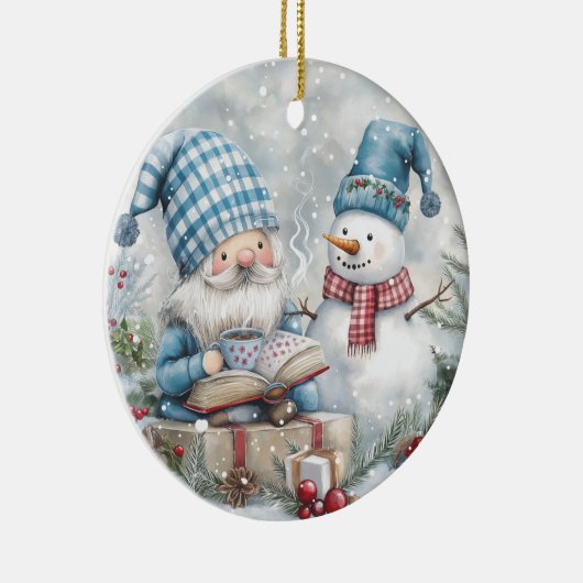 Blue Christmas Gnome  Keramisch Ornament (Rechts)