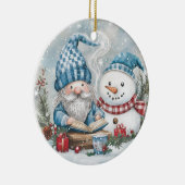 Blue Christmas Gnome  Keramisch Ornament (Rechts)